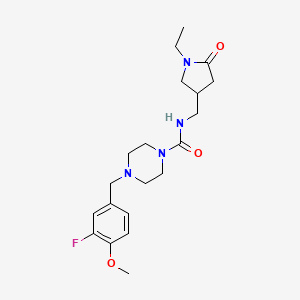 N-[(1-ethyl-5-oxopyrrolidin-3-yl)methyl]-4-[(3-fluoro-4-methoxyphenyl)methyl]piperazine-1-carboxamide