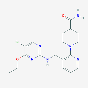 1-[3-[[(5-Chloro-4-ethoxypyrimidin-2-yl)amino]methyl]pyridin-2-yl]piperidine-4-carboxamide