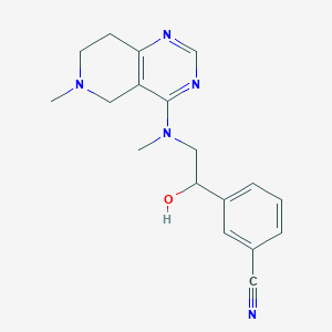 3-[1-hydroxy-2-[methyl-(6-methyl-7,8-dihydro-5H-pyrido[4,3-d]pyrimidin-4-yl)amino]ethyl]benzonitrile