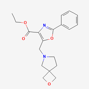 molecular formula C19H22N2O4 B7255683 Ethyl 5-(2-oxa-7-azaspiro[3.4]octan-7-ylmethyl)-2-phenyl-1,3-oxazole-4-carboxylate 