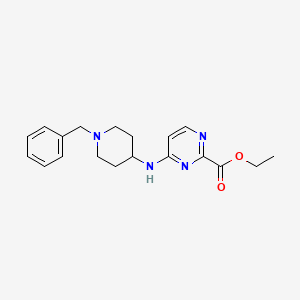 molecular formula C19H24N4O2 B7256662 Ethyl 4-[(1-benzylpiperidin-4-yl)amino]pyrimidine-2-carboxylate 