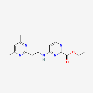 molecular formula C15H19N5O2 B7256730 Ethyl 4-[2-(4,6-dimethylpyrimidin-2-yl)ethylamino]pyrimidine-2-carboxylate 