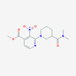 molecular formula C15H20N4O5 B7260241 Methyl 2-[3-(dimethylcarbamoyl)piperidin-1-yl]-3-nitropyridine-4-carboxylate 