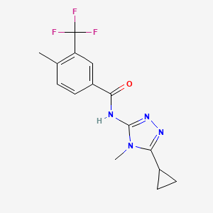 N-(5-cyclopropyl-4-methyl-1,2,4-triazol-3-yl)-4-methyl-3-(trifluoromethyl)benzamide