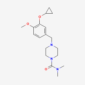 4-[(3-cyclopropyloxy-4-methoxyphenyl)methyl]-N,N-dimethylpiperazine-1-carboxamide