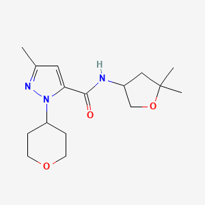 N-(5,5-dimethyloxolan-3-yl)-5-methyl-2-(oxan-4-yl)pyrazole-3-carboxamide