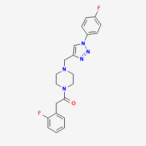 2-(2-Fluorophenyl)-1-[4-[[1-(4-fluorophenyl)triazol-4-yl]methyl]piperazin-1-yl]ethanone