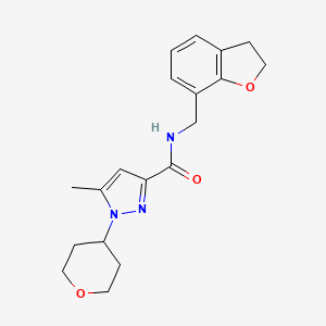 N-(2,3-dihydro-1-benzofuran-7-ylmethyl)-5-methyl-1-(oxan-4-yl)pyrazole-3-carboxamide