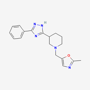 2-methyl-5-[[3-(3-phenyl-1H-1,2,4-triazol-5-yl)piperidin-1-yl]methyl]-1,3-oxazole