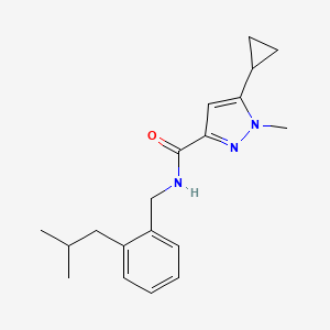 5-cyclopropyl-1-methyl-N-[[2-(2-methylpropyl)phenyl]methyl]pyrazole-3-carboxamide