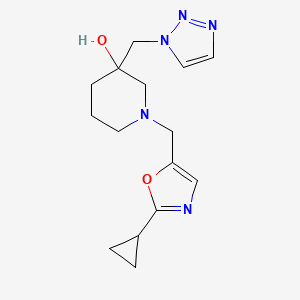 1-[(2-Cyclopropyl-1,3-oxazol-5-yl)methyl]-3-(triazol-1-ylmethyl)piperidin-3-ol