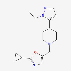 2-Cyclopropyl-5-[[4-(2-ethylpyrazol-3-yl)piperidin-1-yl]methyl]-1,3-oxazole