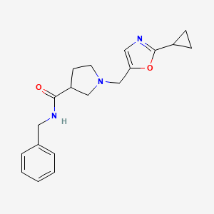 N-benzyl-1-[(2-cyclopropyl-1,3-oxazol-5-yl)methyl]pyrrolidine-3-carboxamide