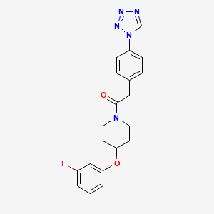 1-[4-(3-Fluorophenoxy)piperidin-1-yl]-2-[4-(tetrazol-1-yl)phenyl]ethanone