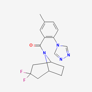 (3,3-Difluoro-8-azabicyclo[3.2.1]octan-8-yl)-[5-methyl-2-(1,2,4-triazol-4-yl)phenyl]methanone