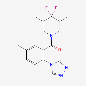 (4,4-Difluoro-3,5-dimethylpiperidin-1-yl)-[5-methyl-2-(1,2,4-triazol-4-yl)phenyl]methanone