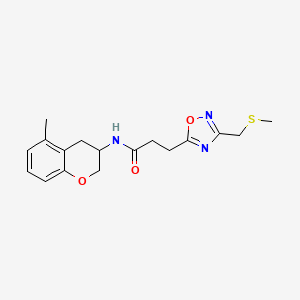 N-(5-methyl-3,4-dihydro-2H-chromen-3-yl)-3-[3-(methylsulfanylmethyl)-1,2,4-oxadiazol-5-yl]propanamide