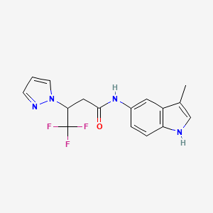 4,4,4-trifluoro-N-(3-methyl-1H-indol-5-yl)-3-pyrazol-1-ylbutanamide