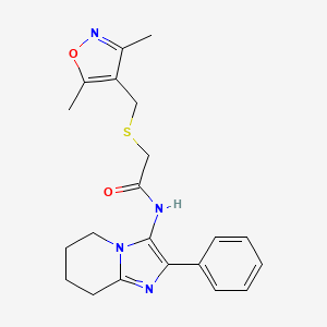 2-[(3,5-dimethyl-1,2-oxazol-4-yl)methylsulfanyl]-N-(2-phenyl-5,6,7,8-tetrahydroimidazo[1,2-a]pyridin-3-yl)acetamide