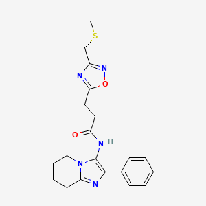 3-[3-(methylsulfanylmethyl)-1,2,4-oxadiazol-5-yl]-N-(2-phenyl-5,6,7,8-tetrahydroimidazo[1,2-a]pyridin-3-yl)propanamide