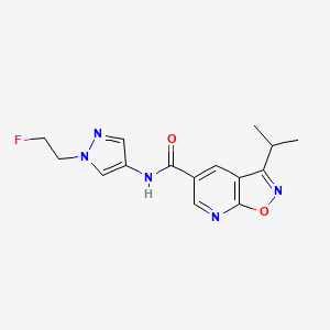 N-[1-(2-fluoroethyl)pyrazol-4-yl]-3-propan-2-yl-[1,2]oxazolo[5,4-b]pyridine-5-carboxamide