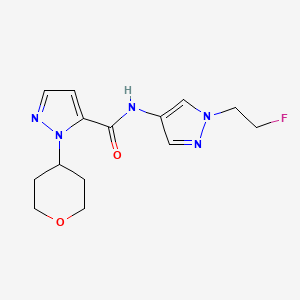 N-[1-(2-fluoroethyl)pyrazol-4-yl]-2-(oxan-4-yl)pyrazole-3-carboxamide