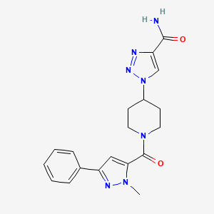 1-[1-(2-Methyl-5-phenylpyrazole-3-carbonyl)piperidin-4-yl]triazole-4-carboxamide