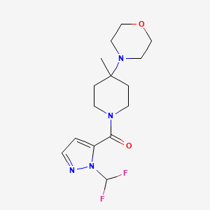 [2-(Difluoromethyl)pyrazol-3-yl]-(4-methyl-4-morpholin-4-ylpiperidin-1-yl)methanone