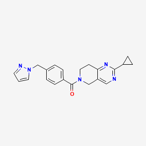 (2-cyclopropyl-7,8-dihydro-5H-pyrido[4,3-d]pyrimidin-6-yl)-[4-(pyrazol-1-ylmethyl)phenyl]methanone