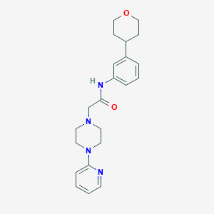 N-[3-(oxan-4-yl)phenyl]-2-(4-pyridin-2-ylpiperazin-1-yl)acetamide