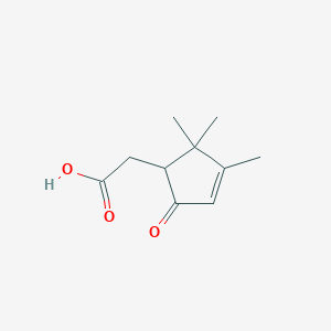molecular formula C10H14O3 B072638 (2,2,3-三甲基-5-氧代环戊-3-烯-1-基)乙酸 CAS No. 1130-49-0