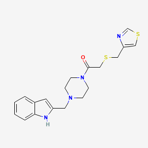 1-[4-(1H-indol-2-ylmethyl)piperazin-1-yl]-2-(1,3-thiazol-4-ylmethylsulfanyl)ethanone