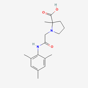 2-Methyl-1-[2-oxo-2-(2,4,6-trimethylanilino)ethyl]pyrrolidine-2-carboxylic acid