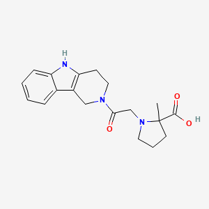 2-Methyl-1-[2-oxo-2-(1,3,4,5-tetrahydropyrido[4,3-b]indol-2-yl)ethyl]pyrrolidine-2-carboxylic acid