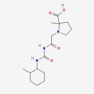 2-Methyl-1-[2-[(2-methylcyclohexyl)carbamoylamino]-2-oxoethyl]pyrrolidine-2-carboxylic acid