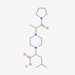 4-Methyl-2-[4-(1-oxo-1-pyrrolidin-1-ylpropan-2-yl)piperazin-1-yl]pentanoic acid