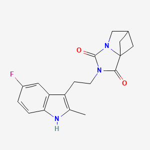 3-[2-(5-fluoro-2-methyl-1H-indol-3-yl)ethyl]-3,5-diazatricyclo[5.1.1.01,5]nonane-2,4-dione