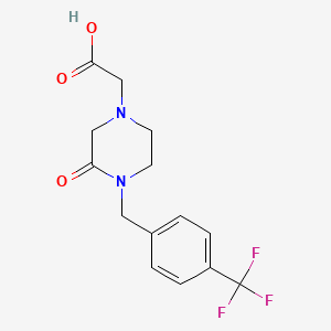 2-[3-Oxo-4-[[4-(trifluoromethyl)phenyl]methyl]piperazin-1-yl]acetic acid