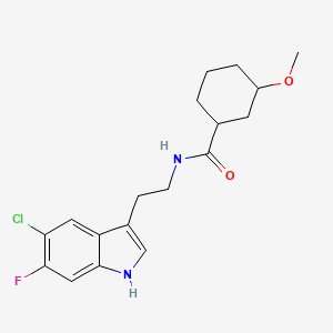 N-[2-(5-chloro-6-fluoro-1H-indol-3-yl)ethyl]-3-methoxycyclohexane-1-carboxamide