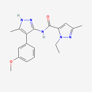 2-ethyl-N-[4-(3-methoxyphenyl)-5-methyl-1H-pyrazol-3-yl]-5-methylpyrazole-3-carboxamide