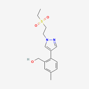 [2-[1-(2-Ethylsulfonylethyl)pyrazol-4-yl]-5-methylphenyl]methanol