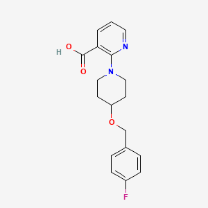 2-[4-[(4-Fluorophenyl)methoxy]piperidin-1-yl]pyridine-3-carboxylic acid