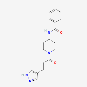 N-[1-[3-(1H-pyrazol-4-yl)propanoyl]piperidin-4-yl]benzamide