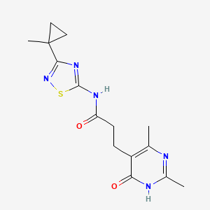 3-(2,4-dimethyl-6-oxo-1H-pyrimidin-5-yl)-N-[3-(1-methylcyclopropyl)-1,2,4-thiadiazol-5-yl]propanamide