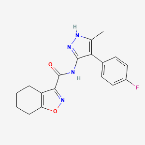 N-[4-(4-fluorophenyl)-5-methyl-1H-pyrazol-3-yl]-4,5,6,7-tetrahydro-1,2-benzoxazole-3-carboxamide