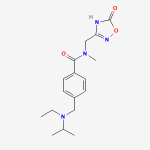 4-[[ethyl(propan-2-yl)amino]methyl]-N-methyl-N-[(5-oxo-4H-1,2,4-oxadiazol-3-yl)methyl]benzamide