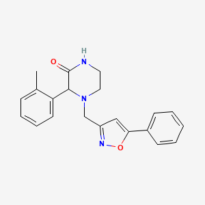 3-(2-Methylphenyl)-4-[(5-phenyl-1,2-oxazol-3-yl)methyl]piperazin-2-one