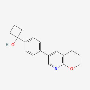 1-[4-(3,4-dihydro-2H-pyrano[2,3-b]pyridin-6-yl)phenyl]cyclobutan-1-ol