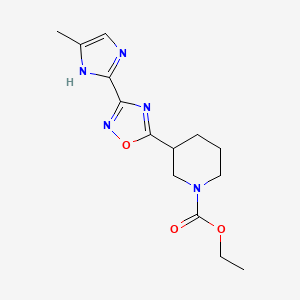 ethyl 3-[3-(5-methyl-1H-imidazol-2-yl)-1,2,4-oxadiazol-5-yl]piperidine-1-carboxylate