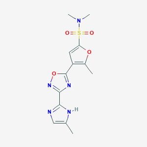 N,N,5-trimethyl-4-[3-(5-methyl-1H-imidazol-2-yl)-1,2,4-oxadiazol-5-yl]furan-2-sulfonamide